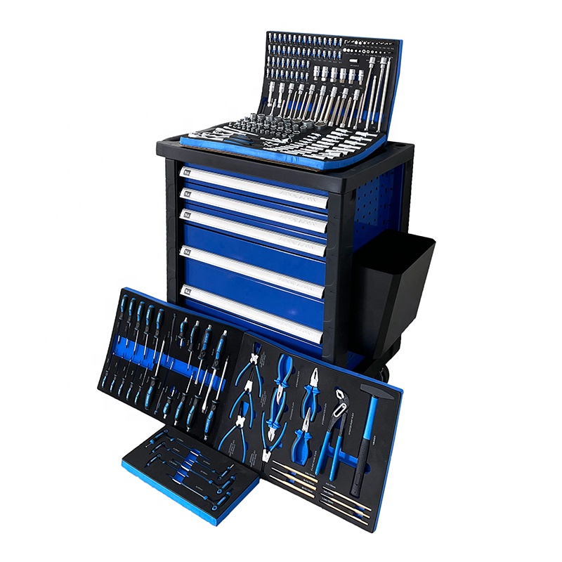 Hand Tools In Workshop - 225 Pcs Movable Tool Cabinet 7