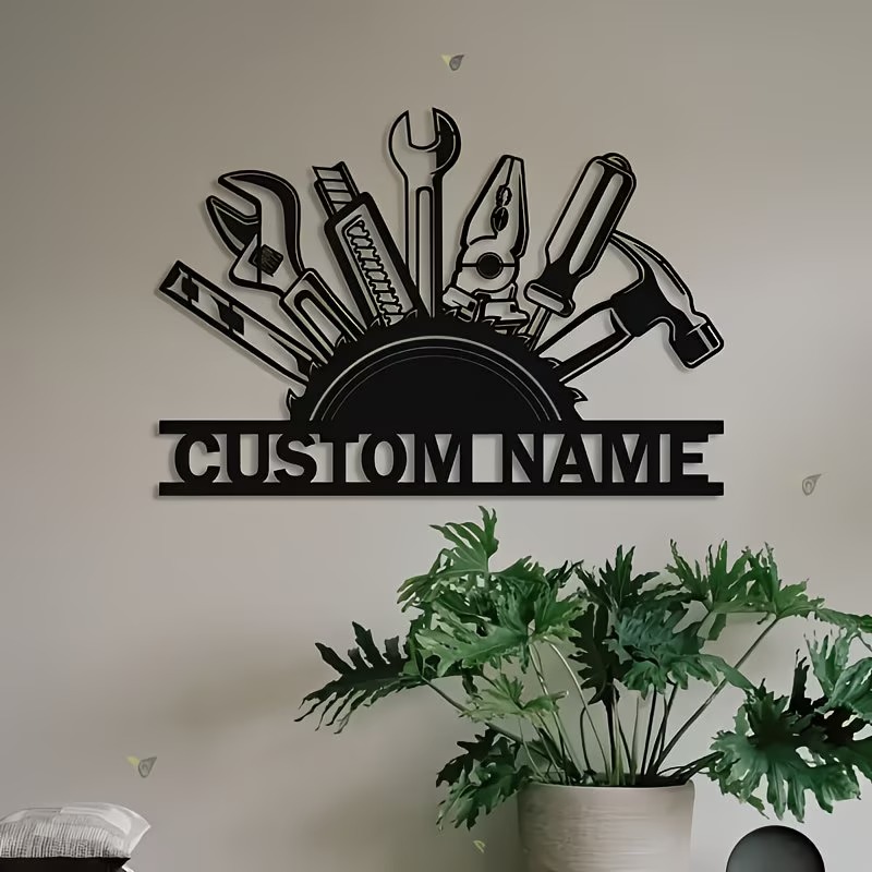 Tools Name In Workshop - Custom Metal Tool Wall Art -