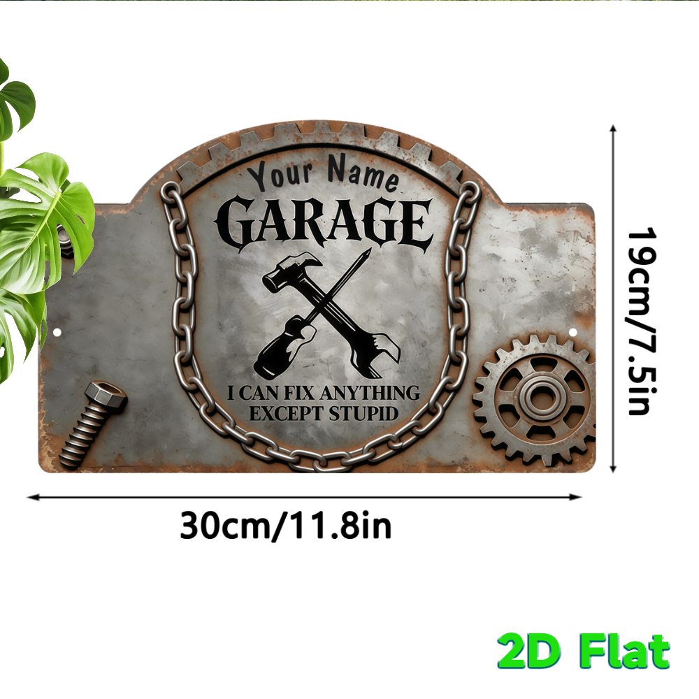 Custom Name Vintage Gear Garag - Tools Name In Workshop 评论和价格