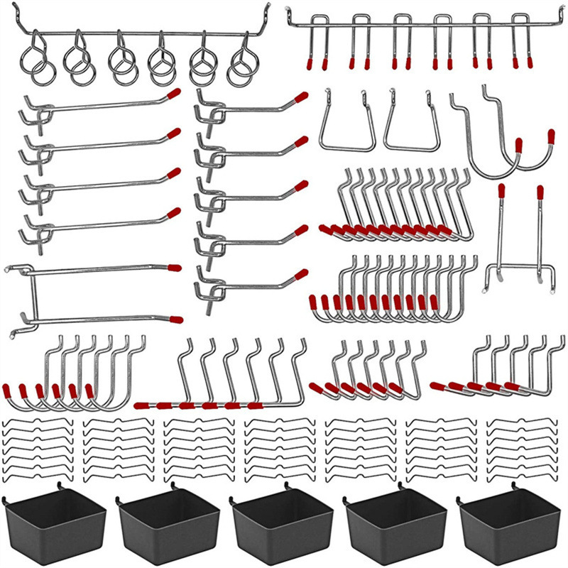 114 Pcs Pegboard Hooks Set Met - Workshop Tools Organizing 评论和价格