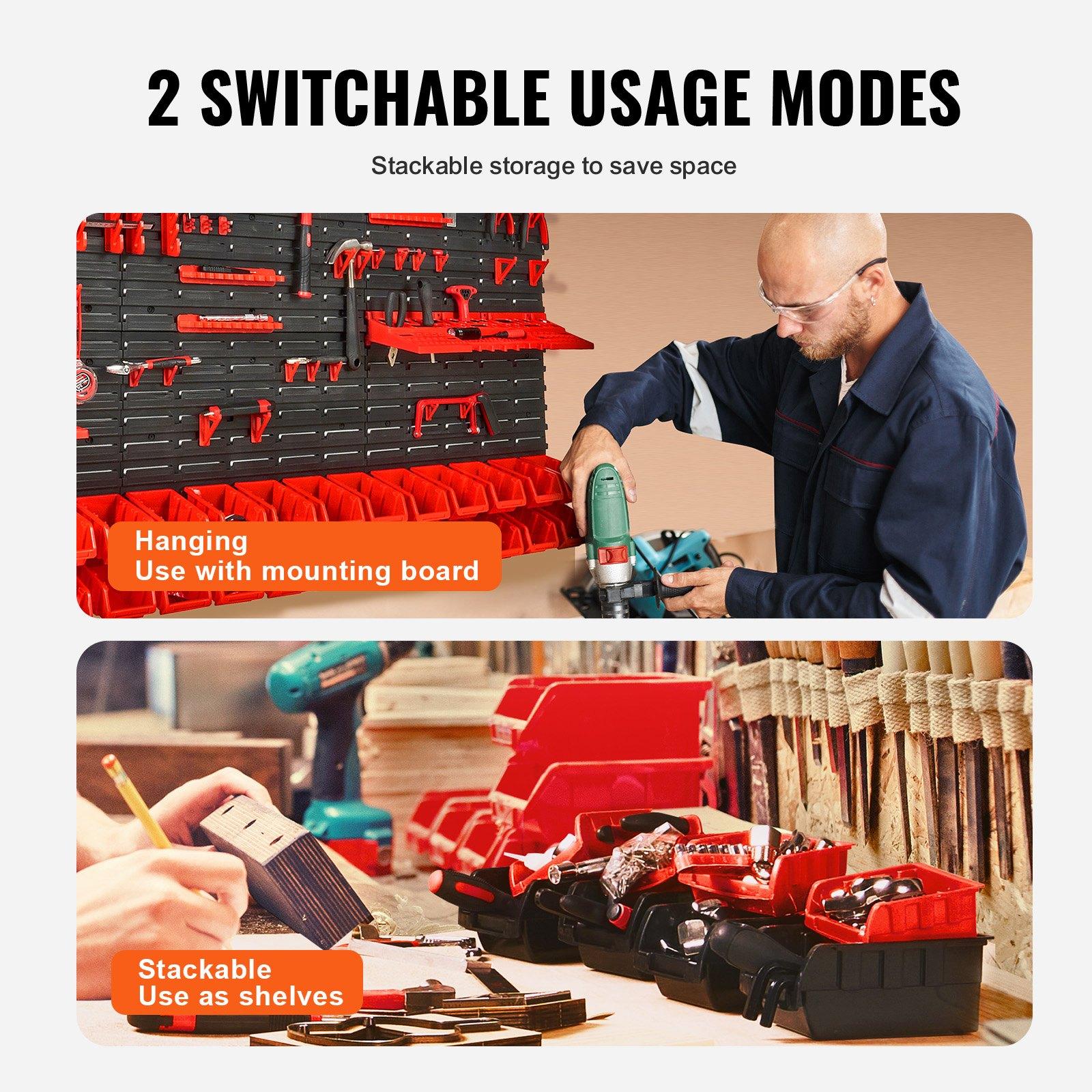 Wall Mounted 30-Bin Plastic Pa - Workshop Tools Wall 评论和价格