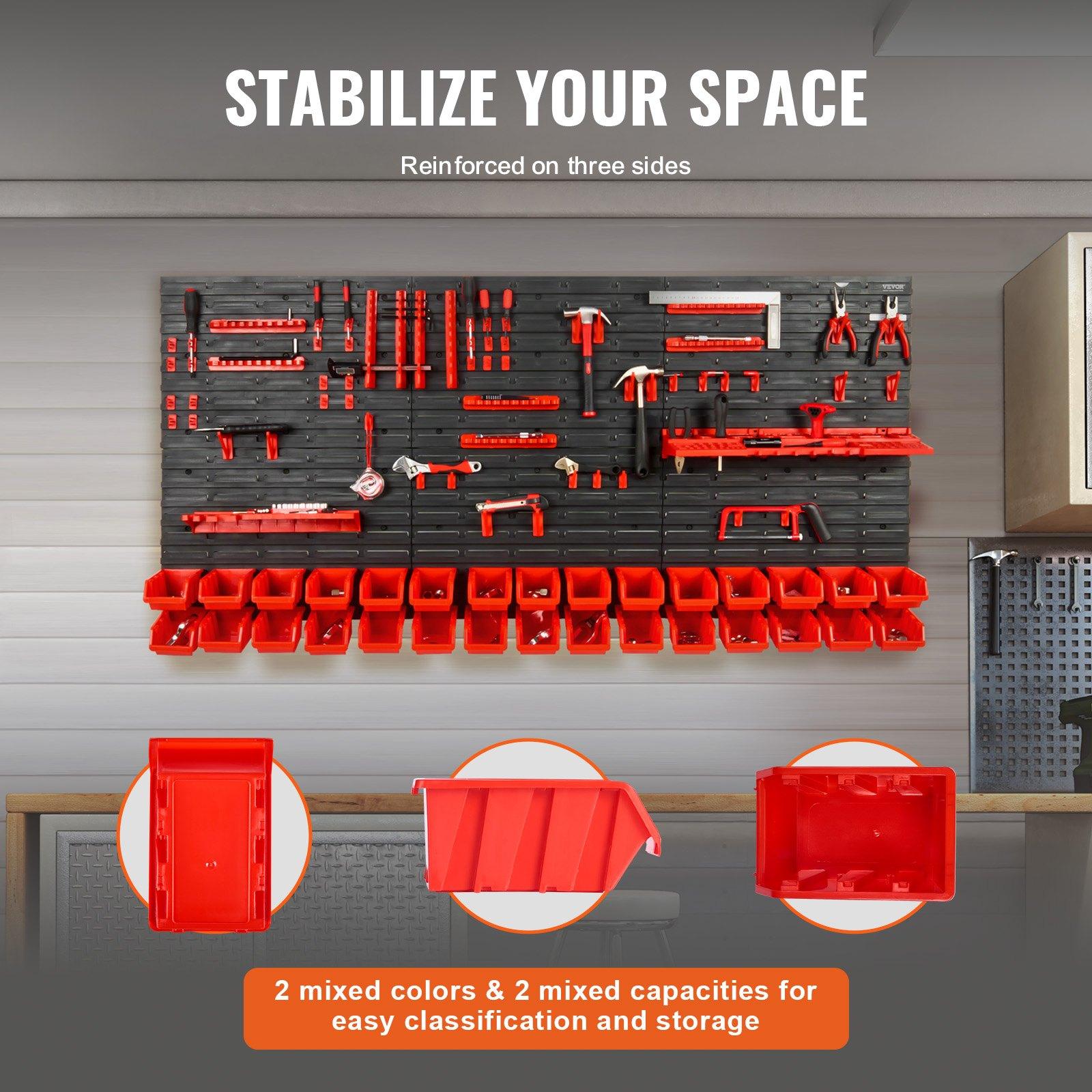 Wall Mounted 30-Bin Plastic Pa - Workshop Tools Wall 评论和价格