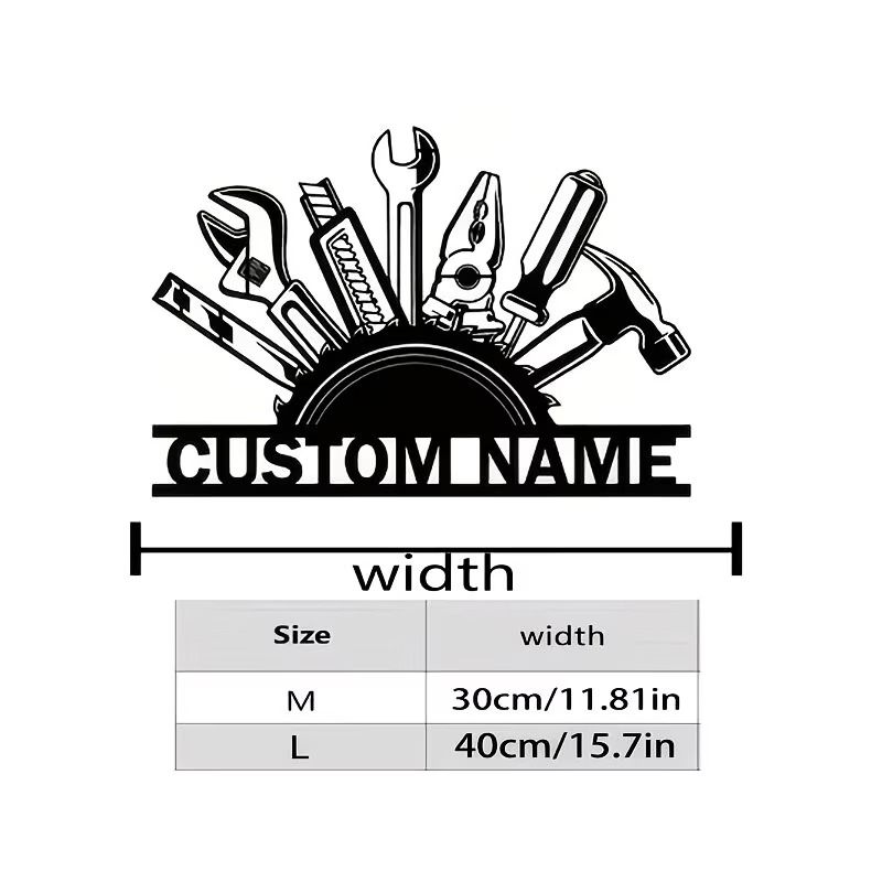 Custom Metal Tool Wall Art - P - Tools Name In Workshop 评论和价格