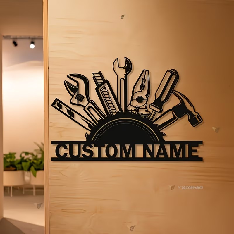 Custom Metal Tool Wall Art - P - Tools Name In Workshop 评论和价格